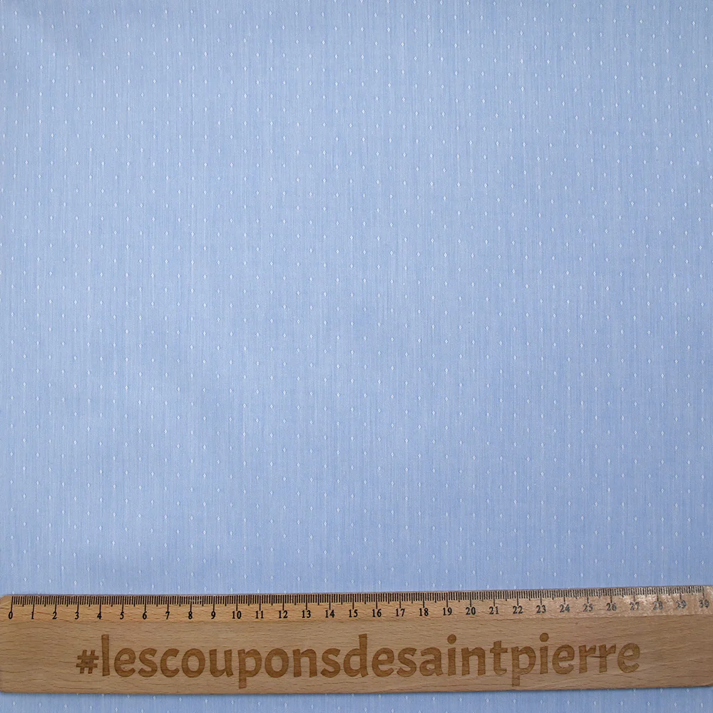 Popeline polycoton jacquard Anatole bleu clair - Image 3