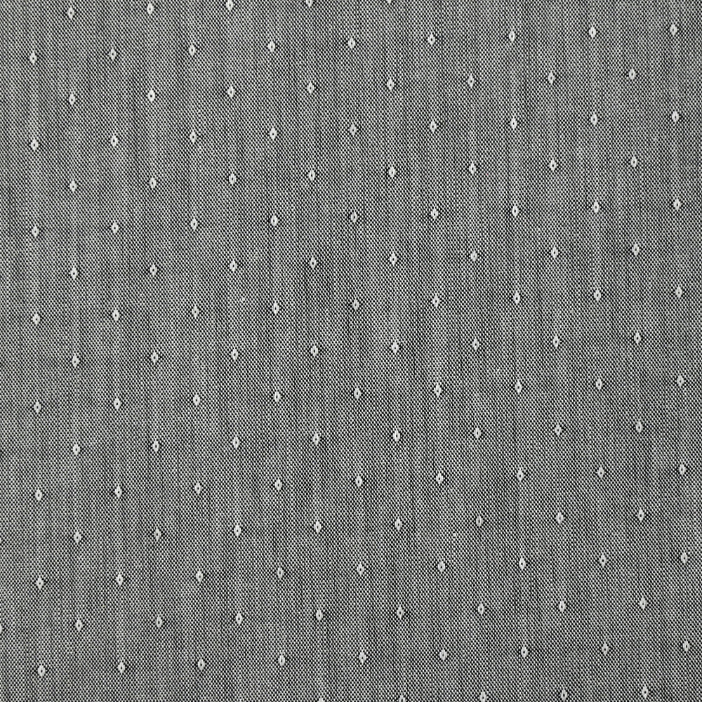 Popeline polycoton jacquard Anatole noir - Image 4