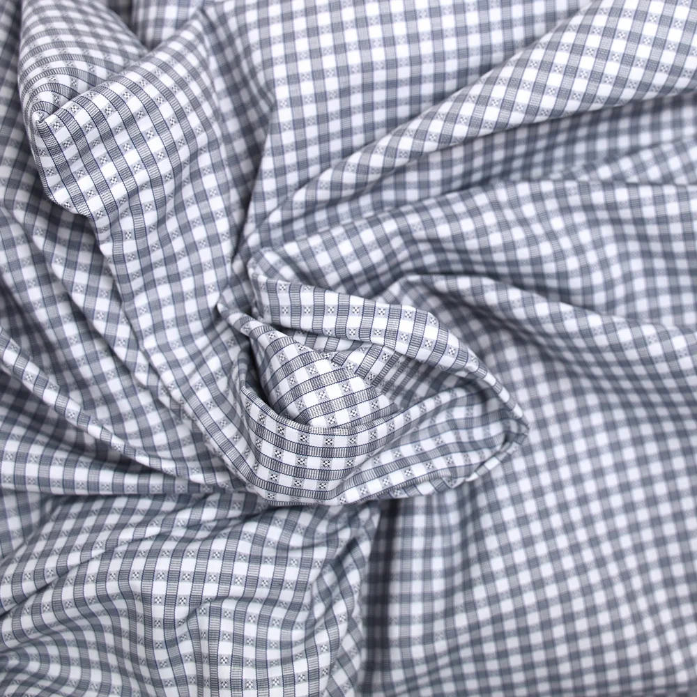 Popeline polycoton jacquard Aylan gris - Image 2