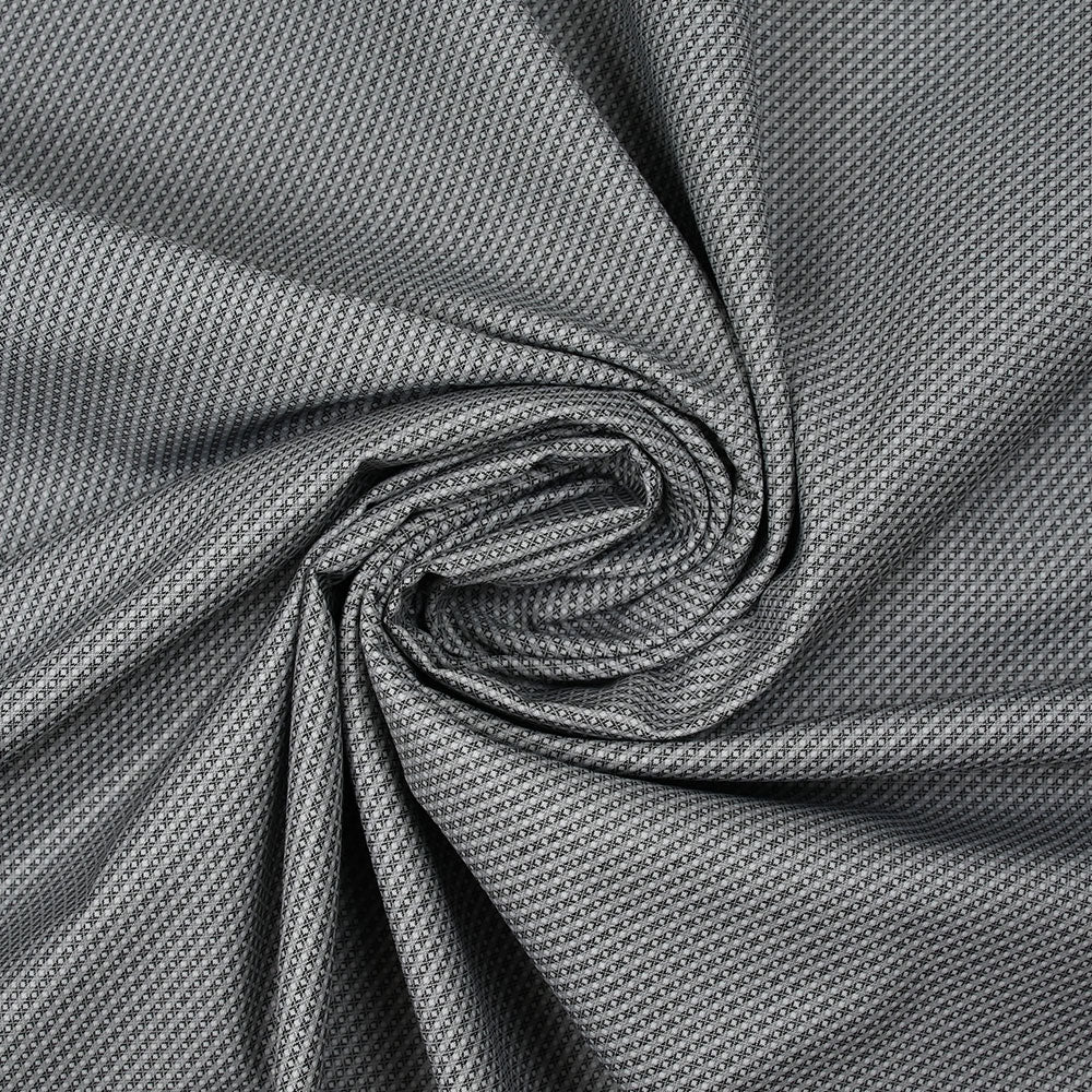 Popeline polycoton jacquard fantaisie gris - Image 2