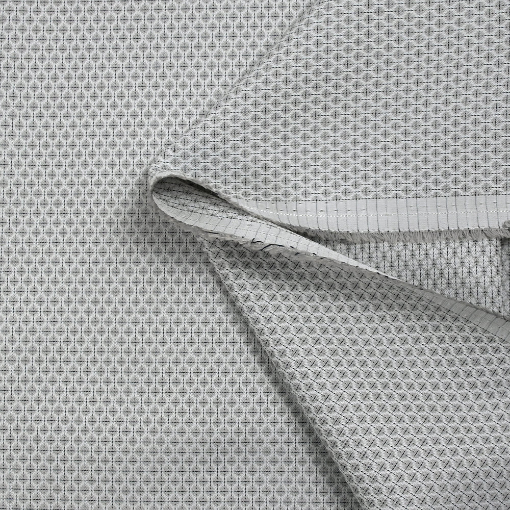 Popeline polycoton jacquard Félix gris - Image 5
