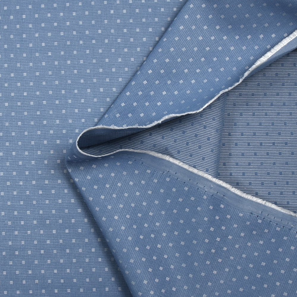 Popeline polycoton jacquard Léon fond bleu jeans - Image 5