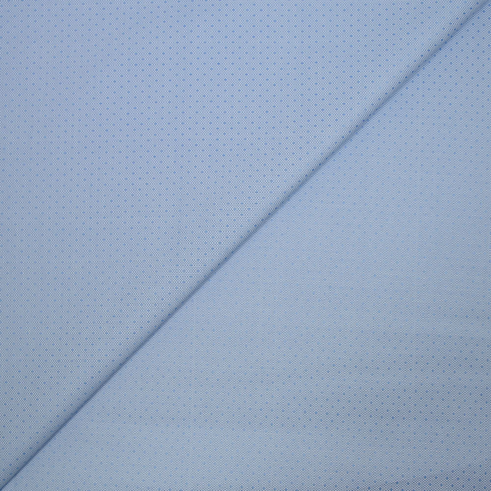 Popeline polycoton jacquard Mathew bleu fond blanc