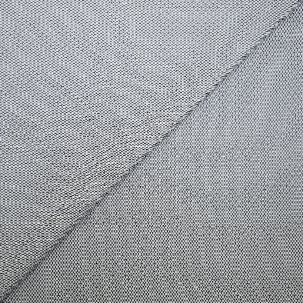 Popeline polycoton jacquard Mathew gris fond blanc