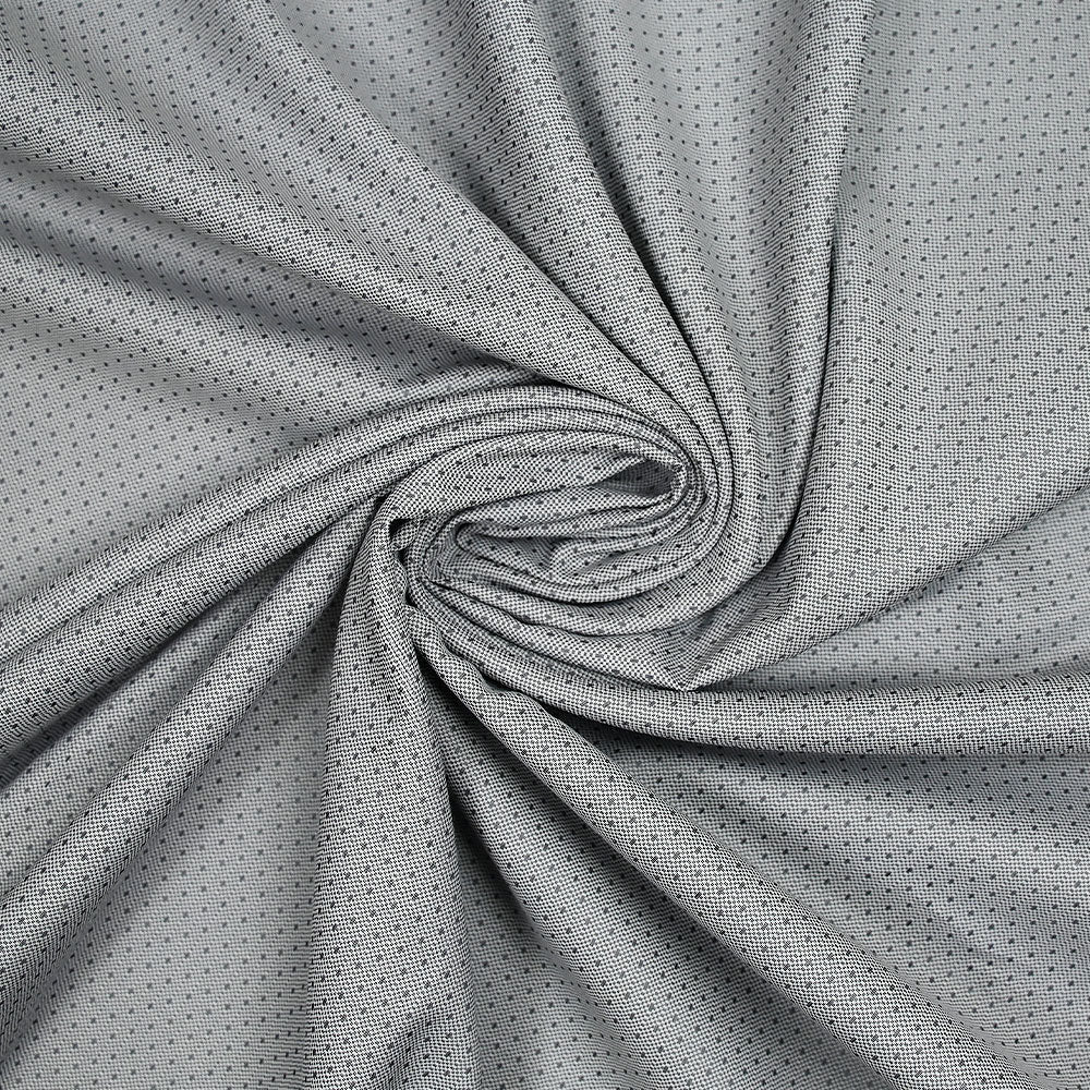 Popeline polycoton jacquard Mathew gris fond blanc - Image 2