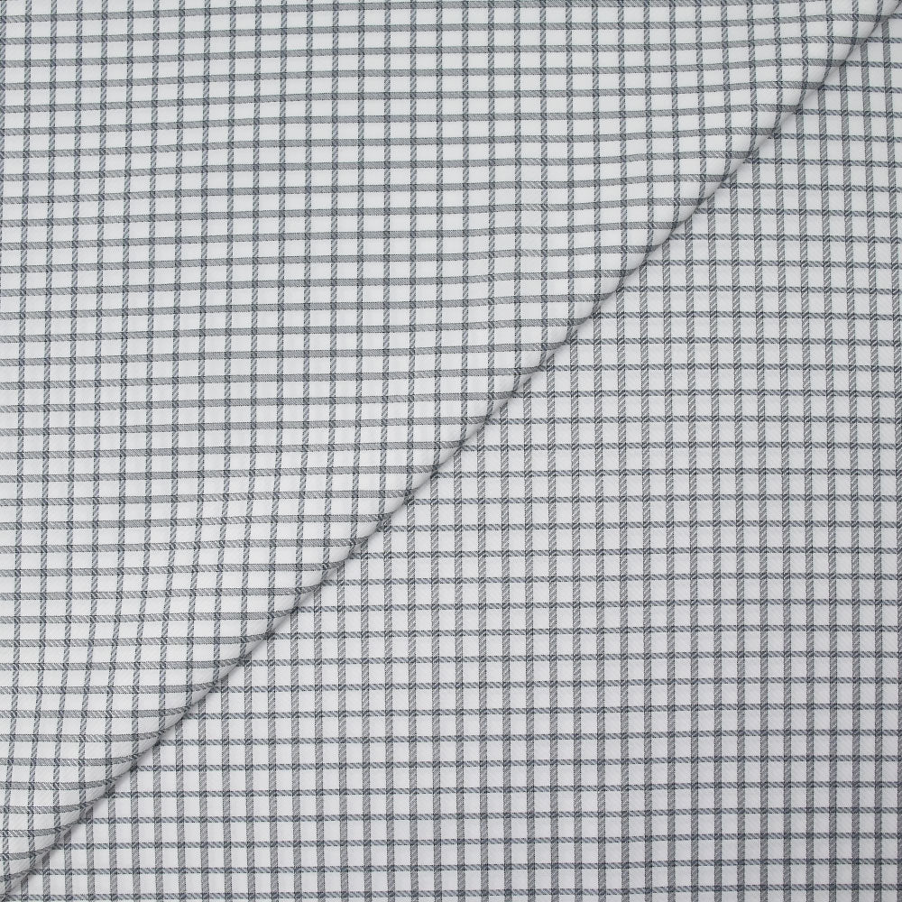Popeline polycoton jacquard Paul à carreaux noir