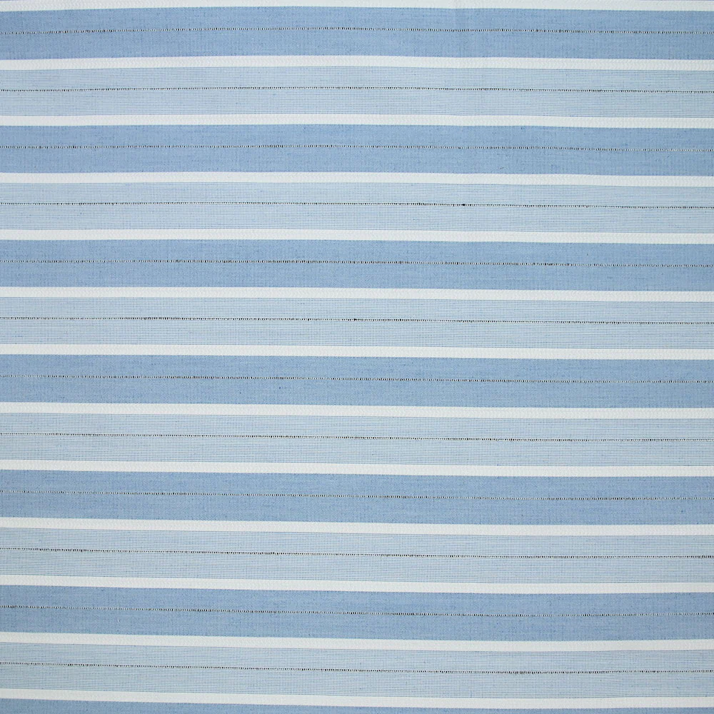 Popeline polycoton jacquard rayure blanche, bleue et noire doupionnée - Image 5
