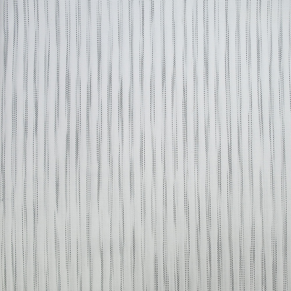 Popeline polycoton jacquard stries gris fond blanc - Image 4