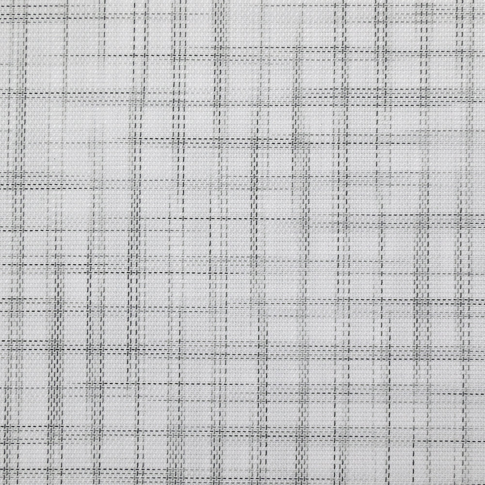 Popeline polycoton tissée-teinte à carreaux Arsène gris fond blanc - Image 4