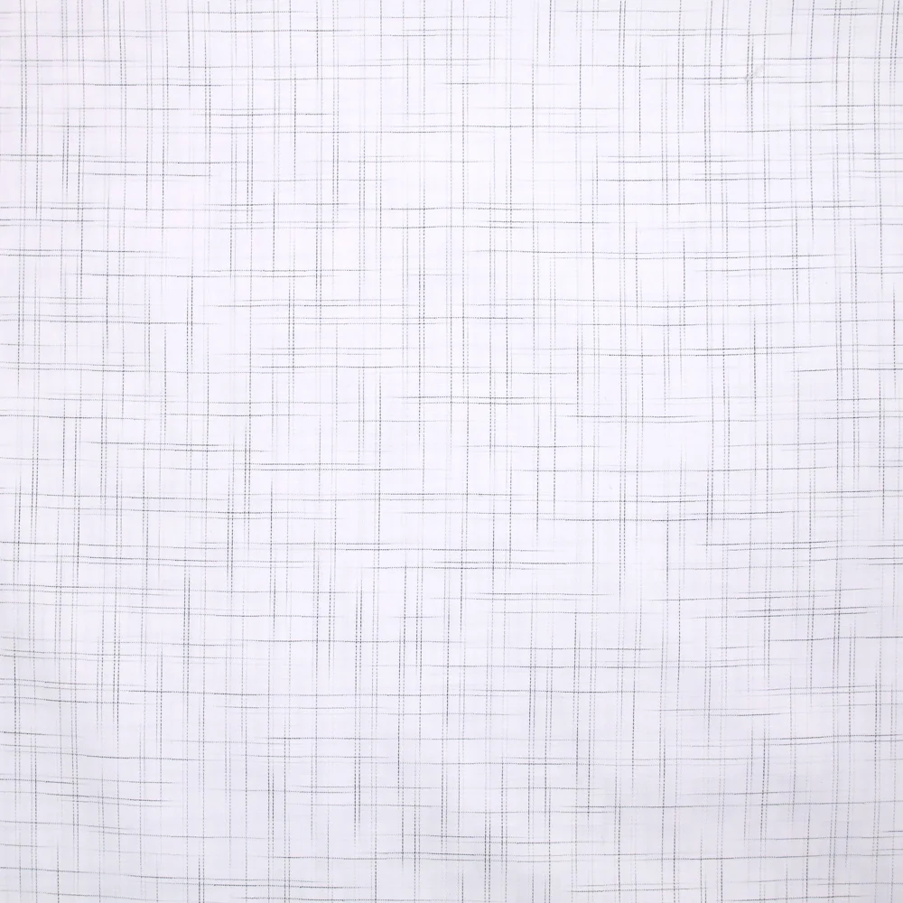 Popeline polycoton tissée-teinte à carreaux Charles gris fond blanc - Image 3