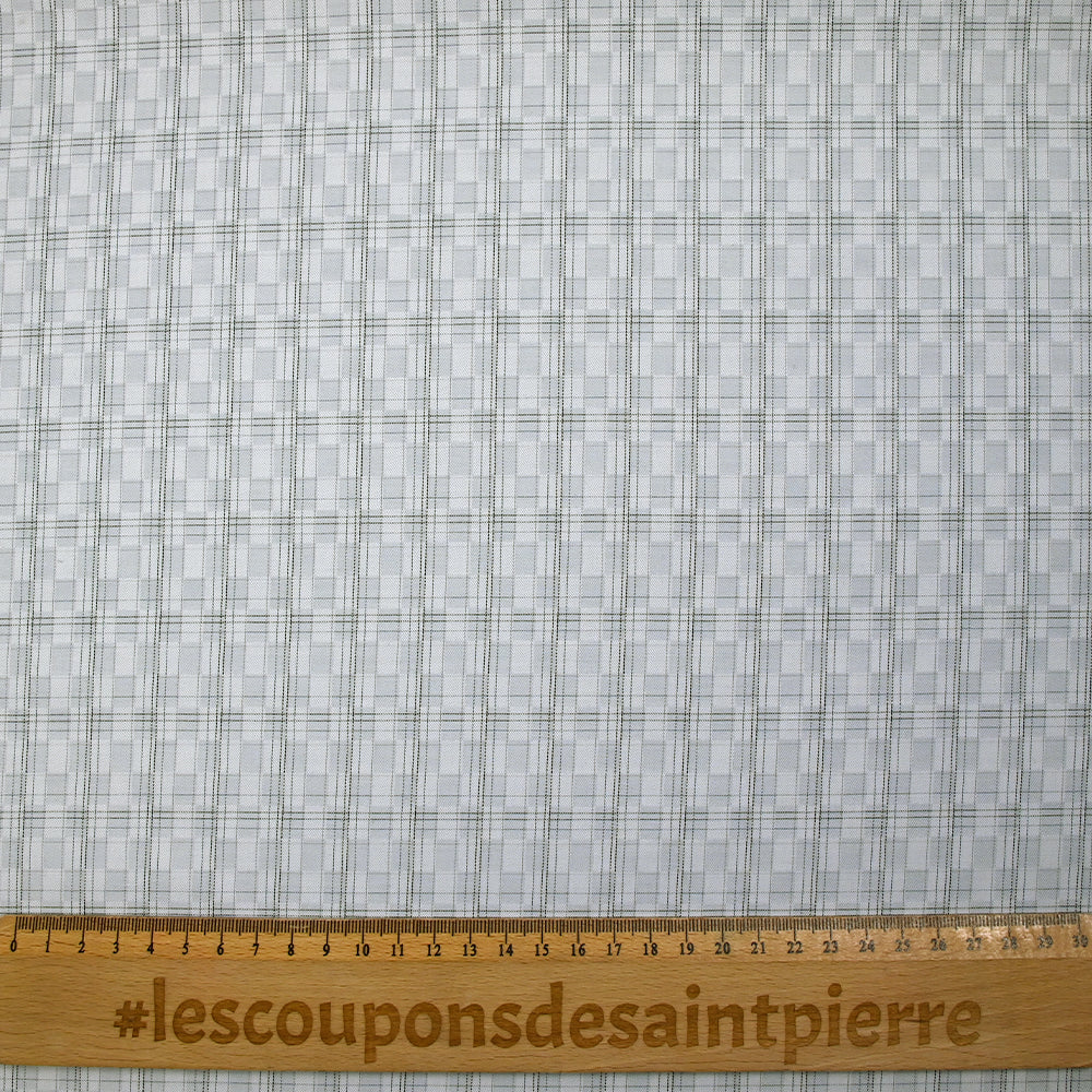 Popeline polycoton tissée-teinte à carreaux Ismaël fond gris - Image 3