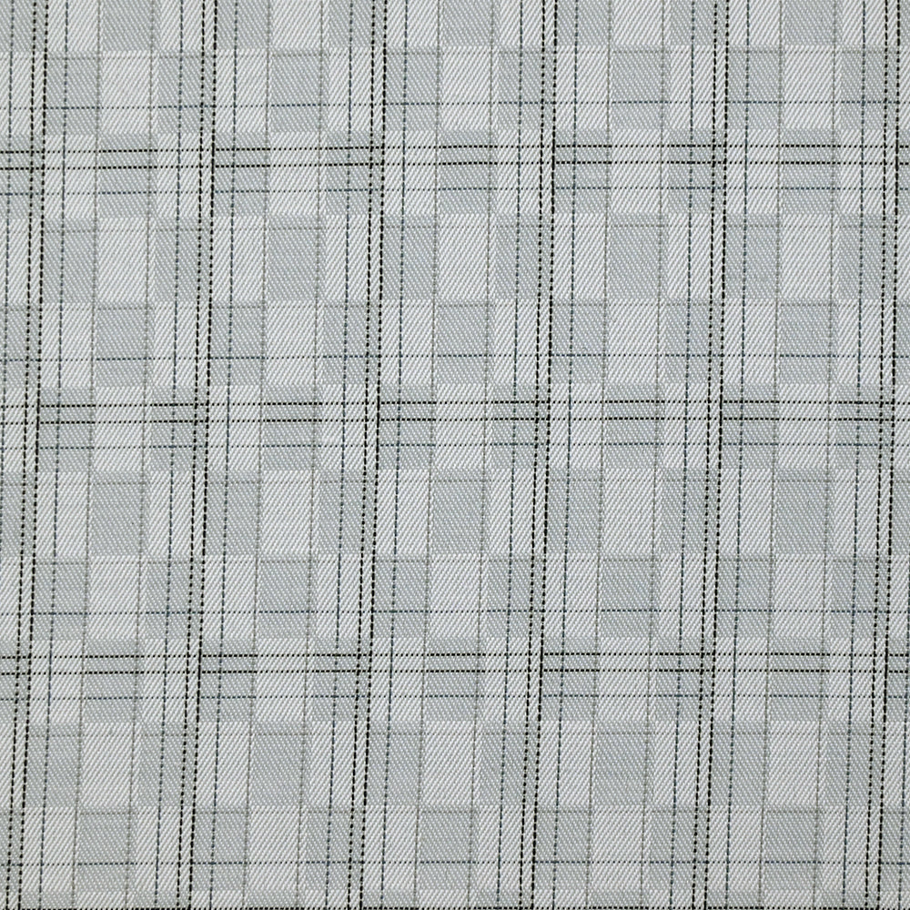 Popeline polycoton tissée-teinte à carreaux Ismaël fond gris - Image 4