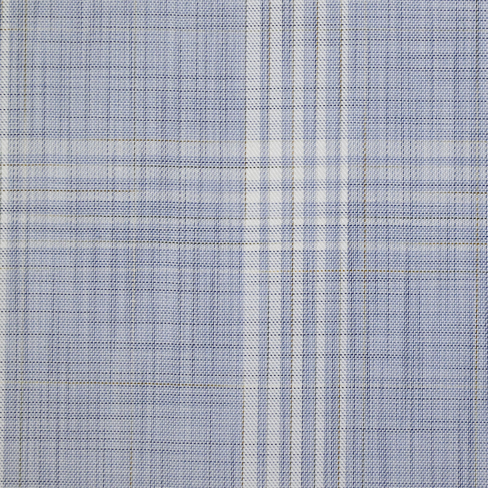 Popeline polycoton tissée-teinte à carreaux Rémi fond bleu - Image 4