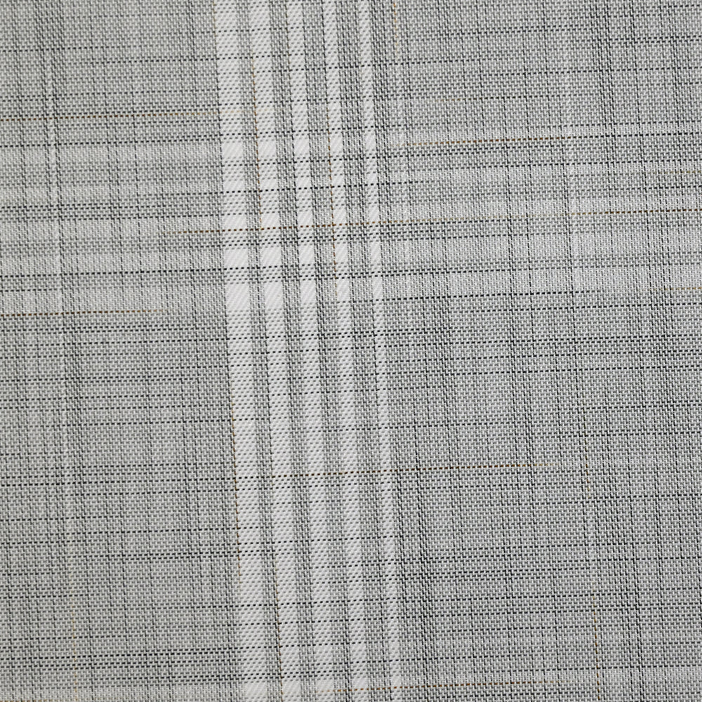 Popeline polycoton tissée-teinte à carreaux Rémi fond gris - Image 4