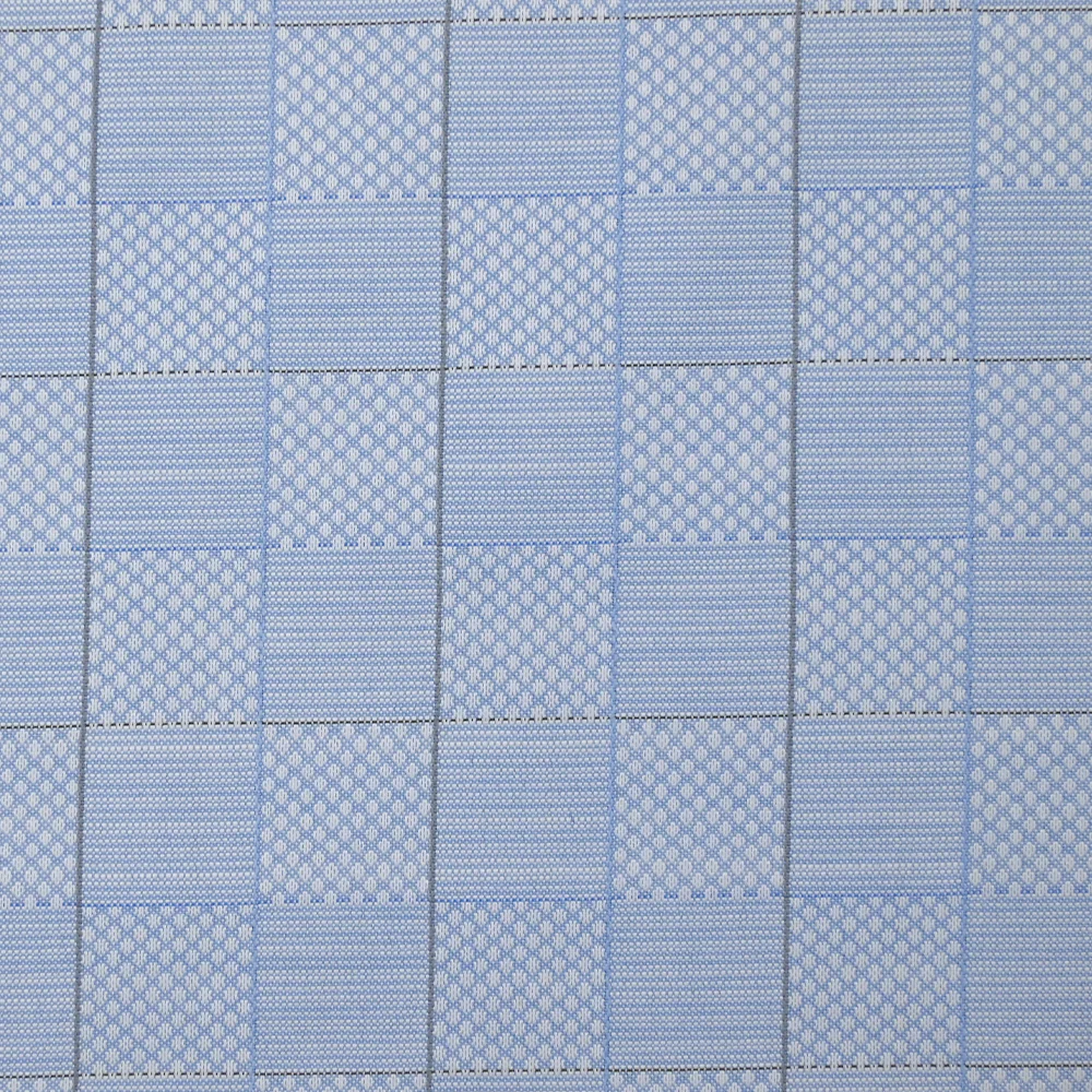 Popeline polycoton tissée-teinte à carreaux Théodore fond bleu - Image 4
