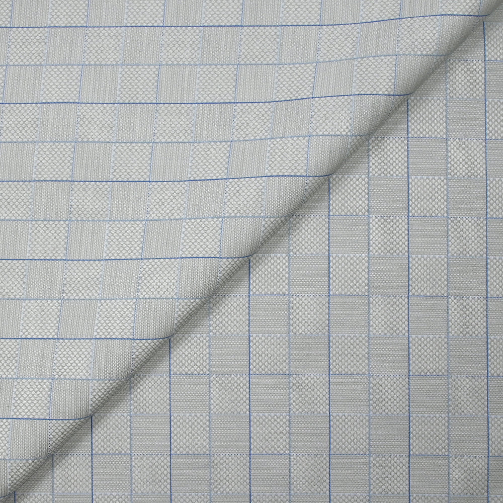 Popeline polycoton tissée-teinte à carreaux Théodore fond gris