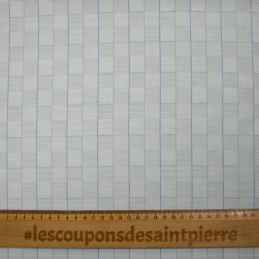 Popeline polycoton tissée-teinte à carreaux Théodore fond gris - Image 3