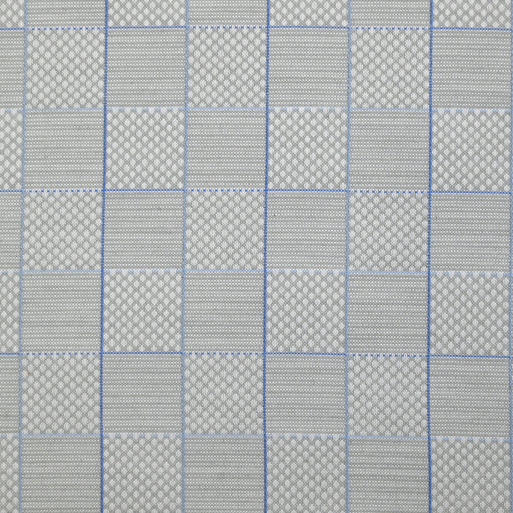 Popeline polycoton tissée-teinte à carreaux Théodore fond gris - Image 4