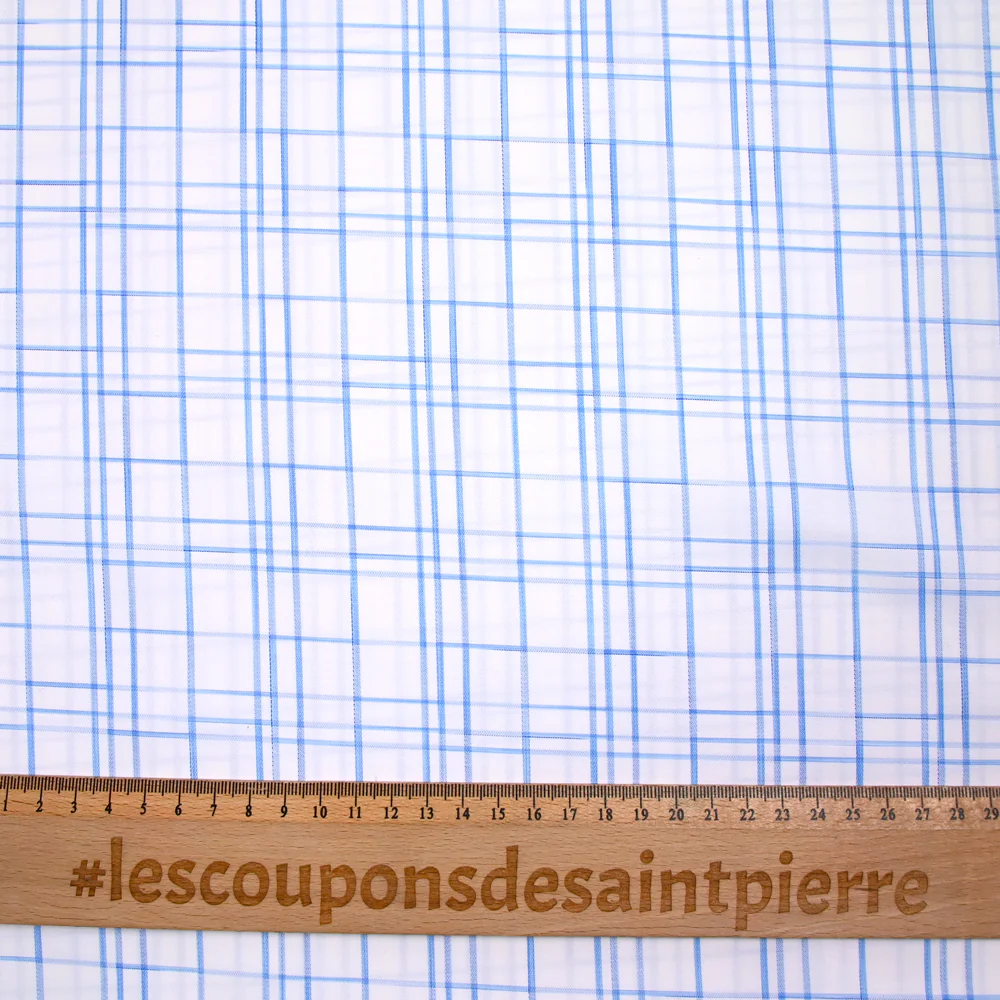 Popeline polycoton tissée-teinte Marceau bleu fond blanc - Image 4