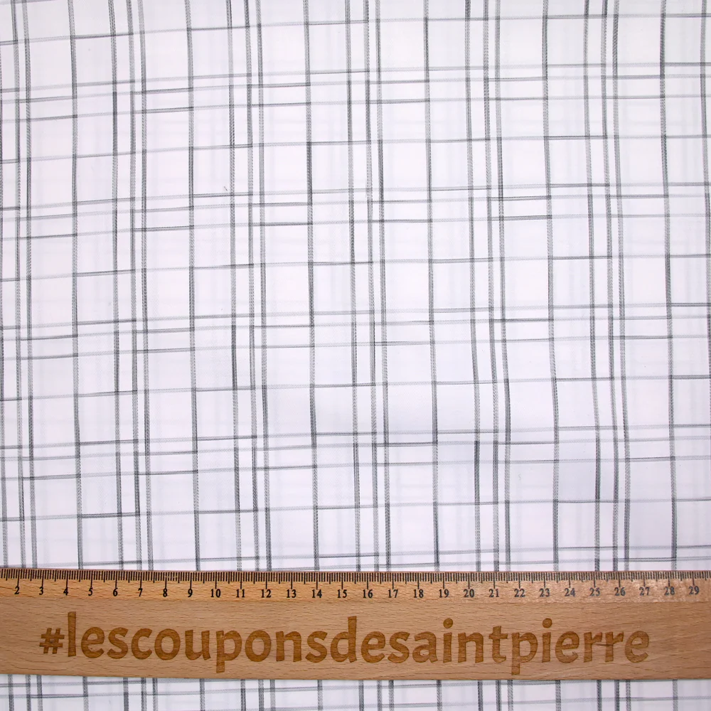 Popeline polycoton tissée-teinte Marceau gris fond blanc - Image 3