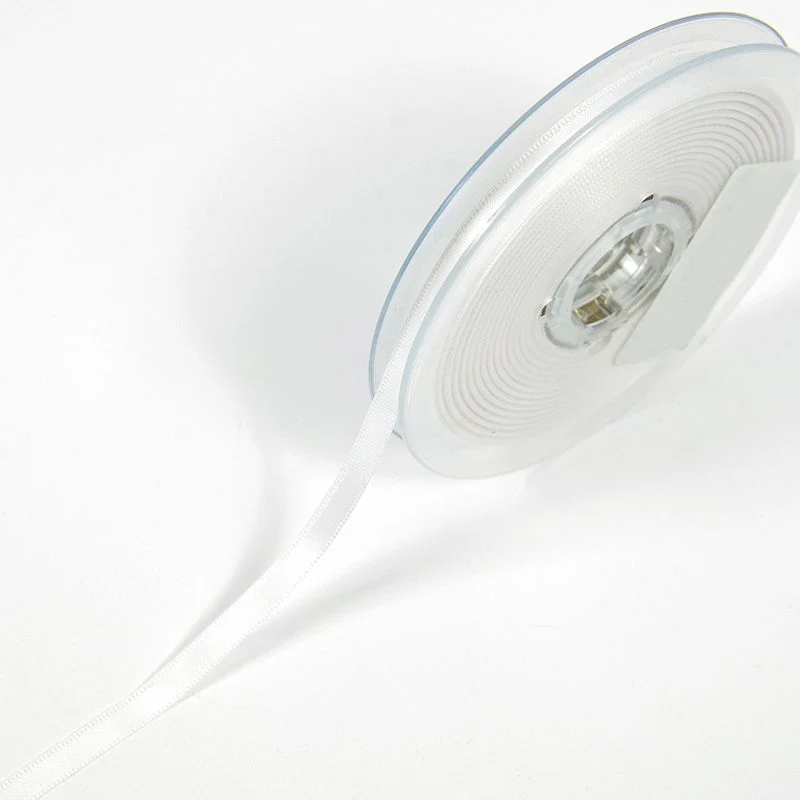 Rouleau 25 m Ruban satin 6,5 mm blanc