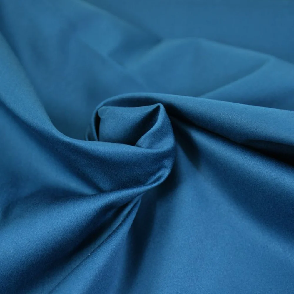 Satin de coton bleu canard - Image 2