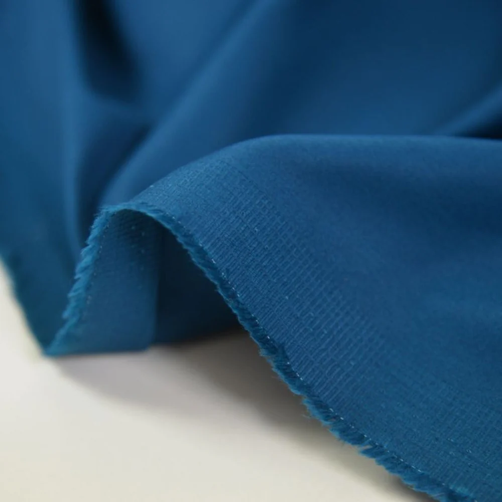 Satin de coton bleu canard - Image 3