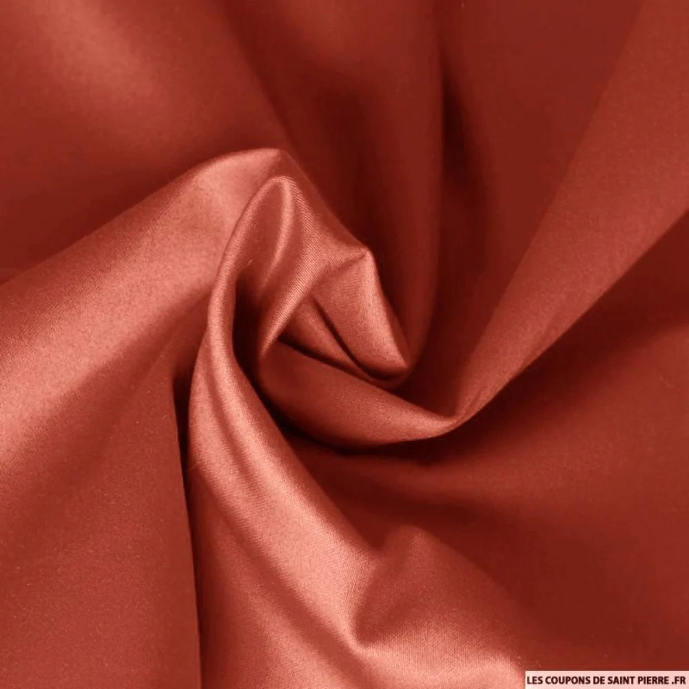 Satin de coton brique - Image 2