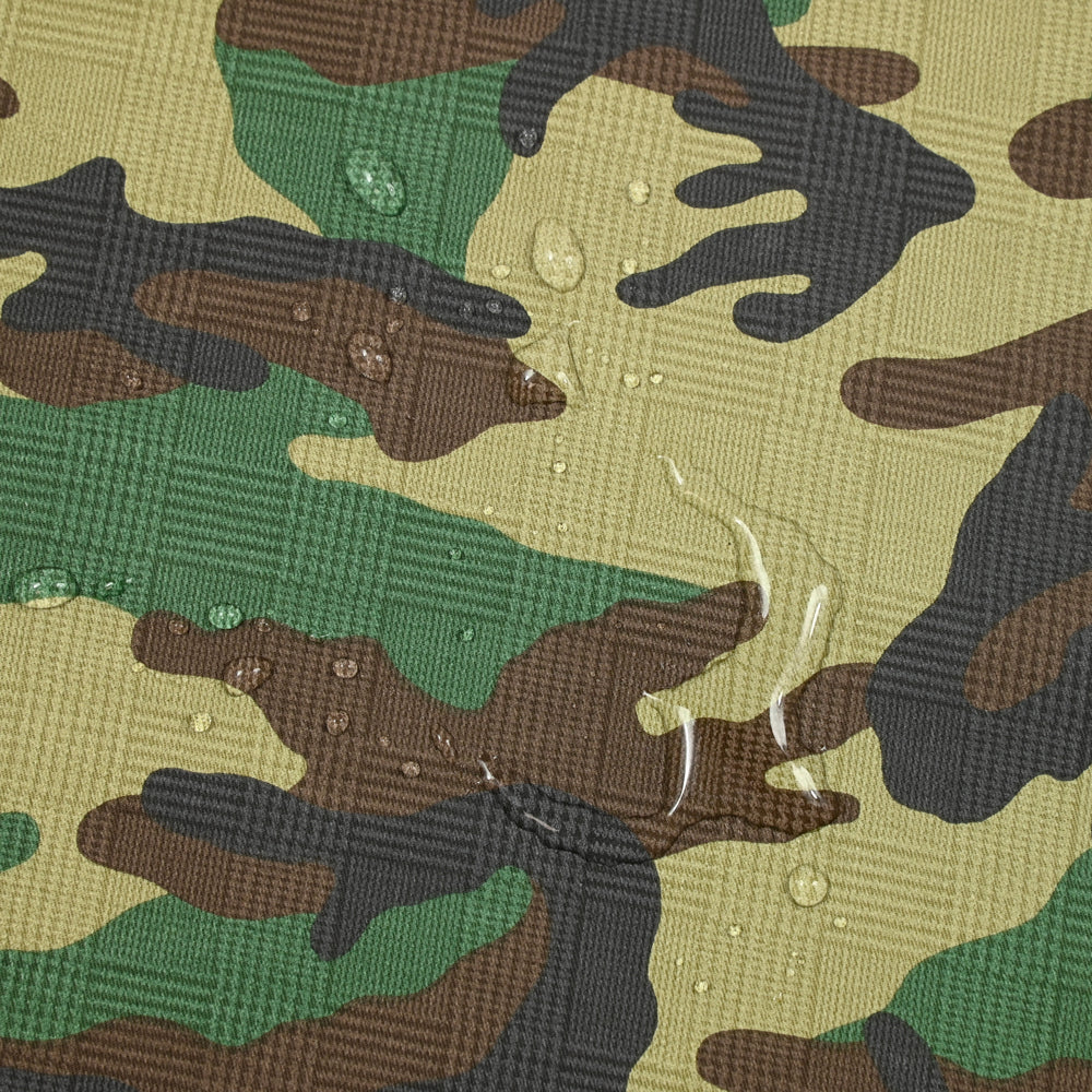 Satin de coton élasthanne camouflage vert et marron - Image 4