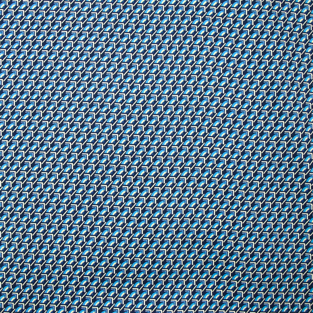 Satin de coton élasthanne demi-cercle fond marine