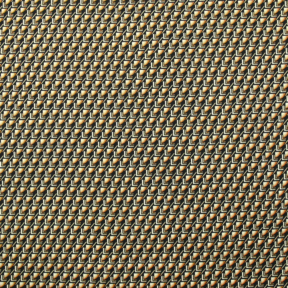 Satin de coton élasthanne demi-cercle fond noir