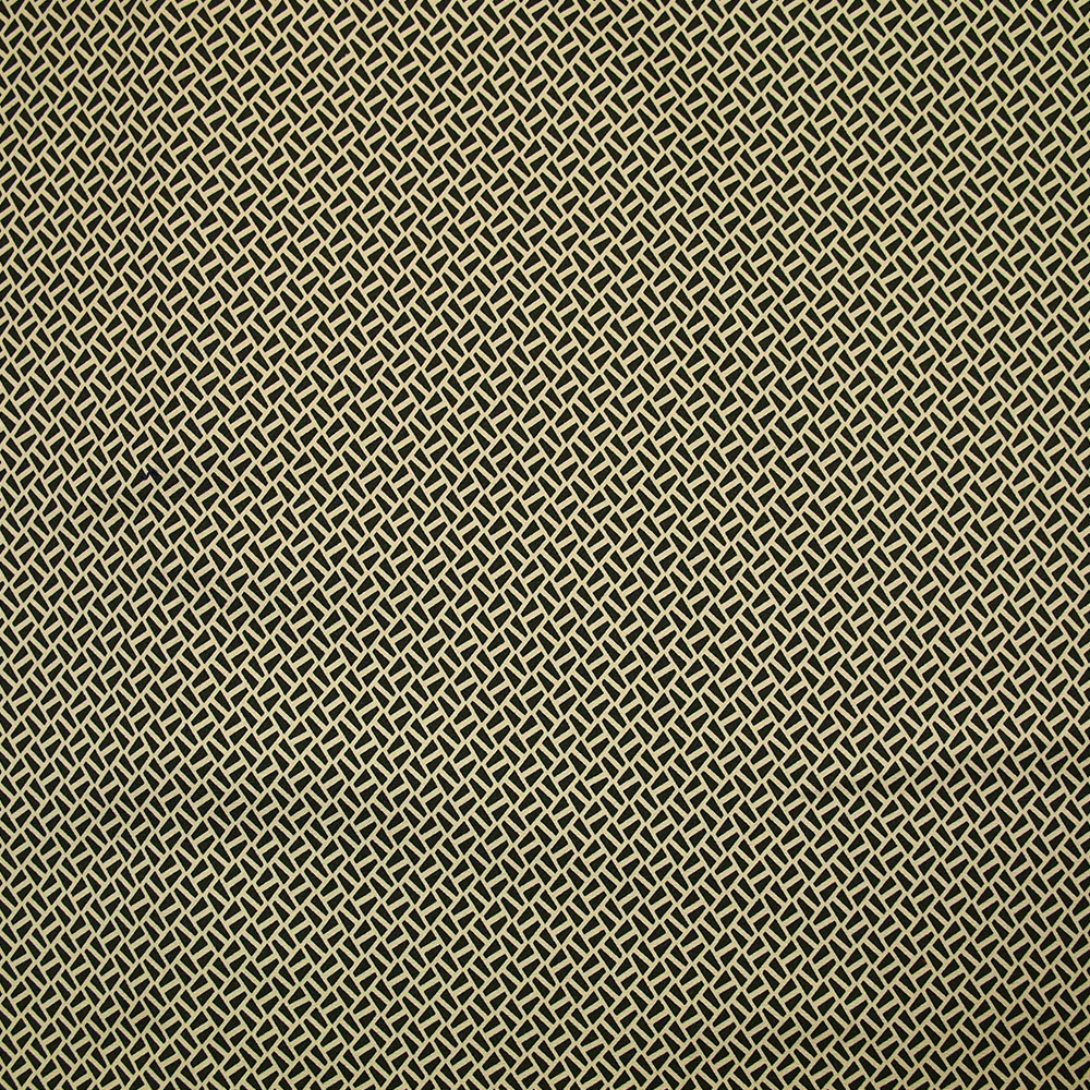Satin de coton élasthanne imprimé géométrique kaki fond beige - Image 4
