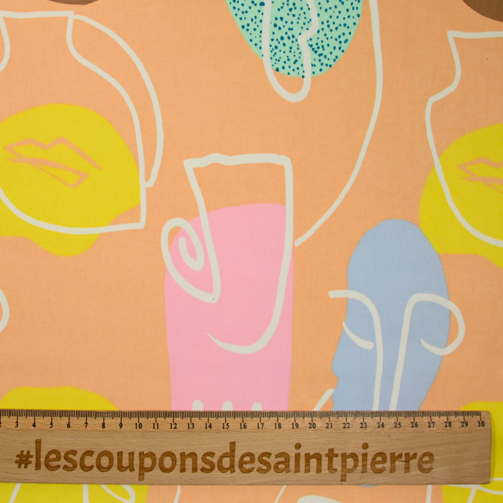 Satin de coton élasthanne visage fond saumon - Image 3