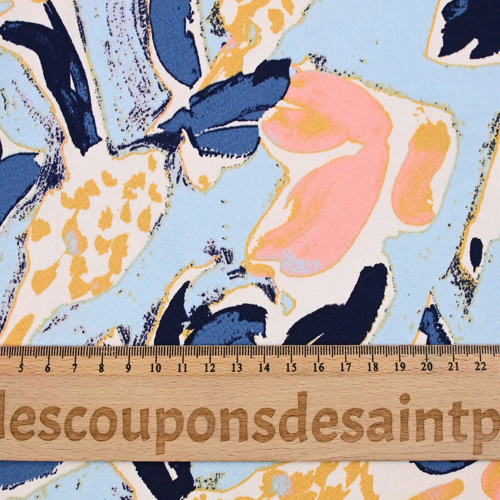 Satin de coton élasthanne Yuma bleu ciel - Image 3