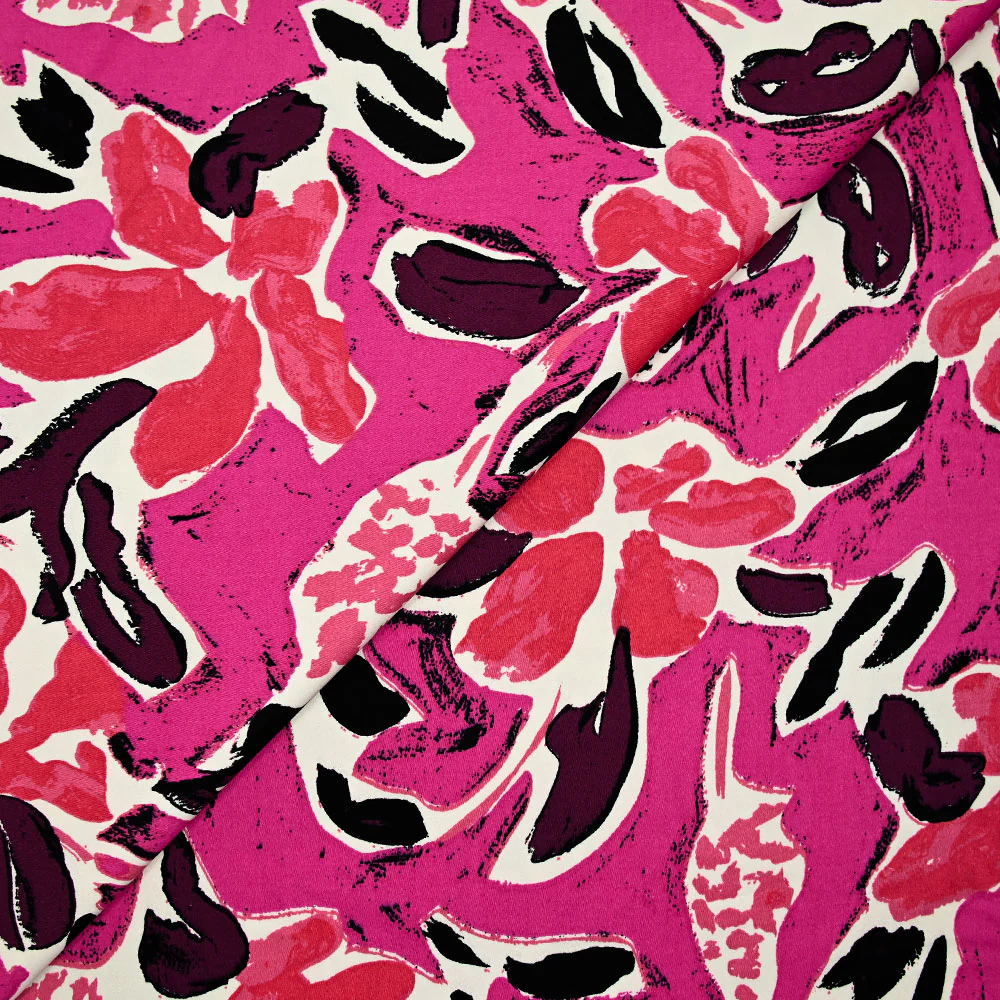 Satin de coton élasthanne Yuma magenta