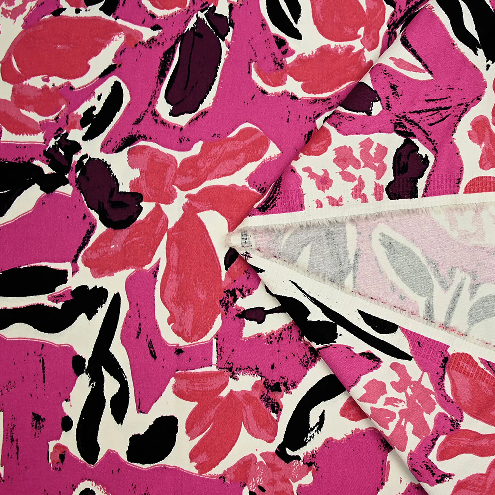 Satin de coton élasthanne Yuma magenta - Image 4