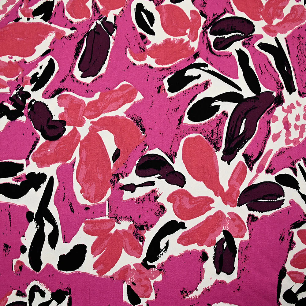 Satin de coton élasthanne Yuma magenta - Image 5