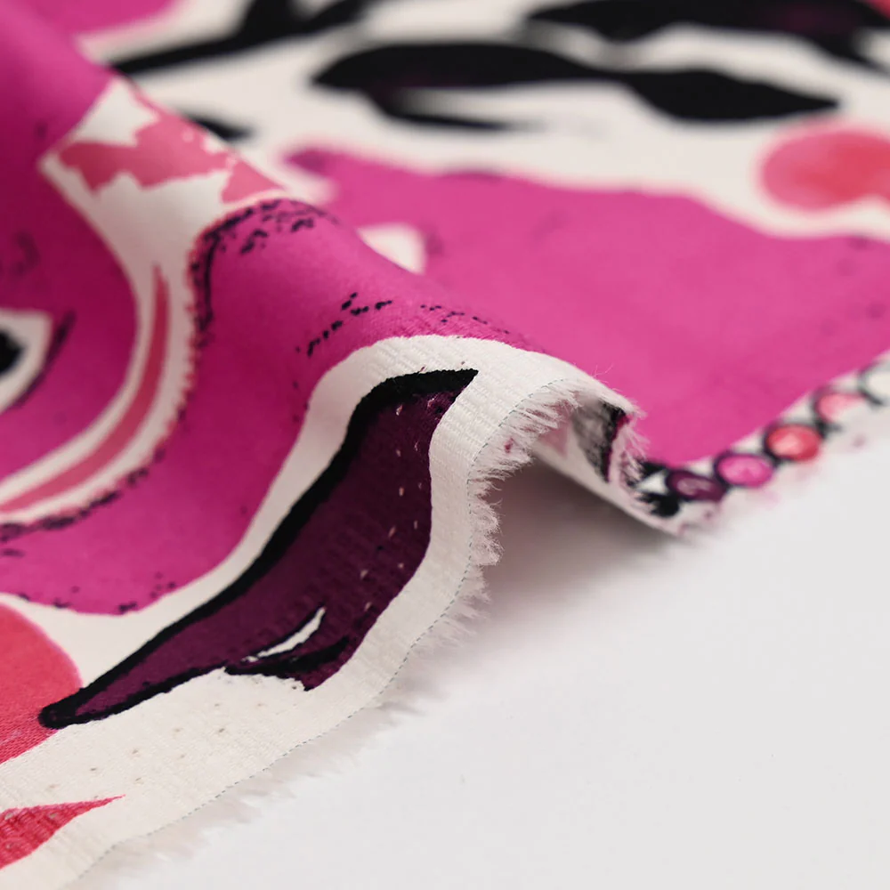 Satin de coton élasthanne Yuma magenta - Image 6