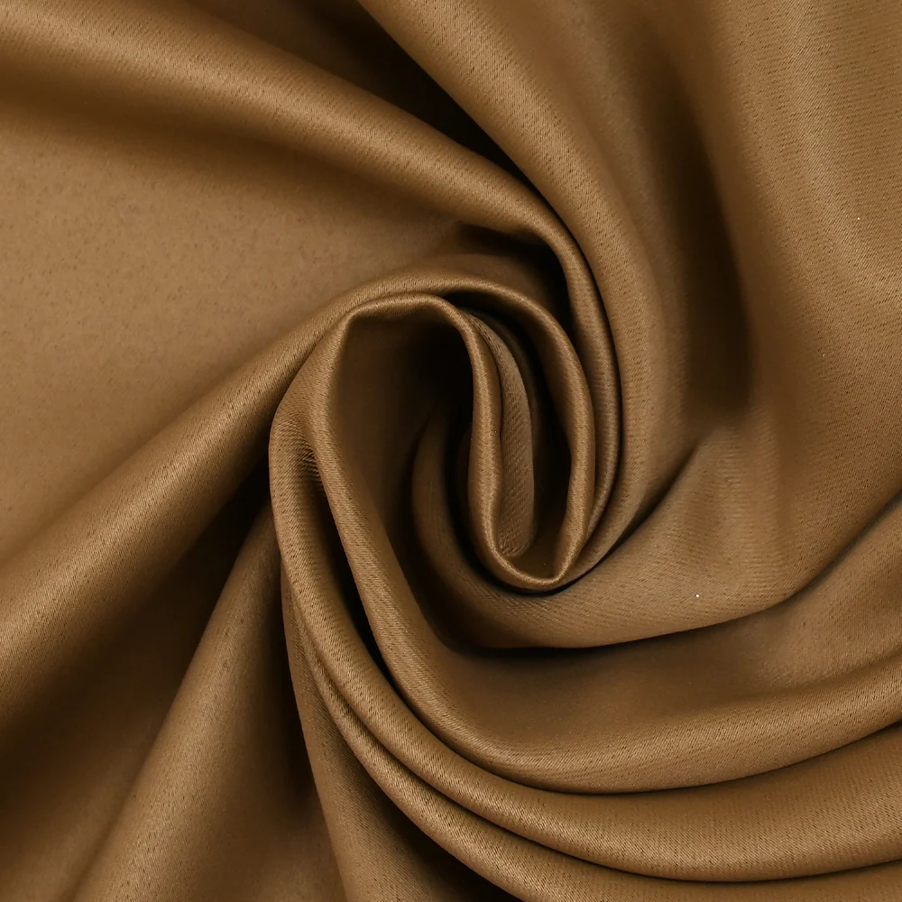 Satin de polyester double face marron châtain - Image 2