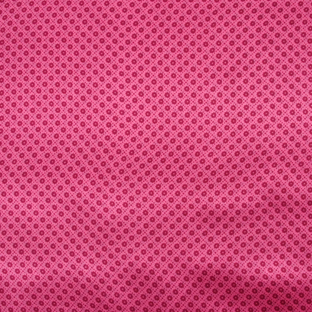 Satin de soie imprimé carrés de fleurs fuchsia - Image 4