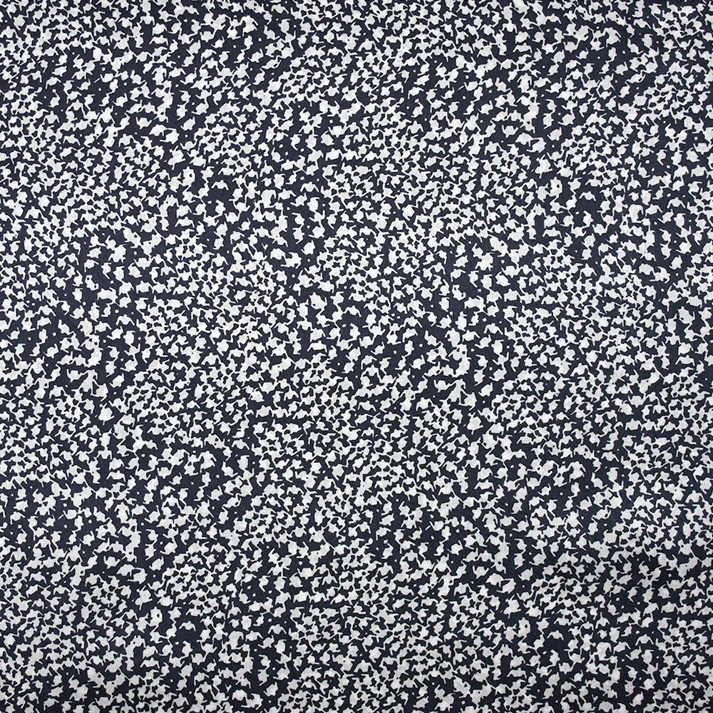 Satin de soie imprimé nuit étoilée fond bleu nuit