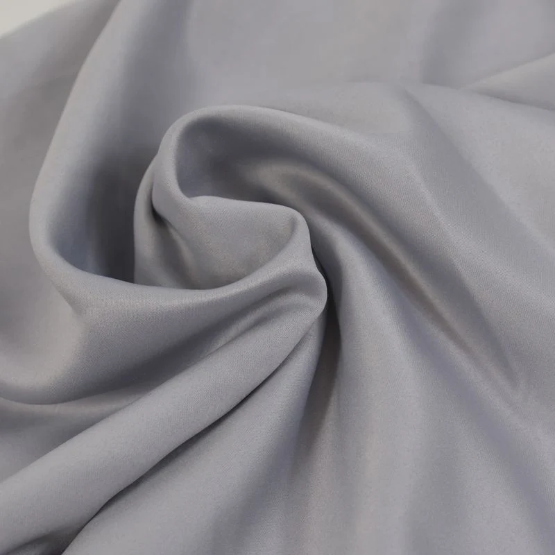 Satin mat toucher soie gris perle - Image 2