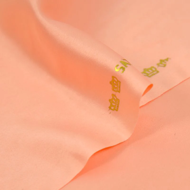 Satin mat toucher soie rose saumon - Image 2