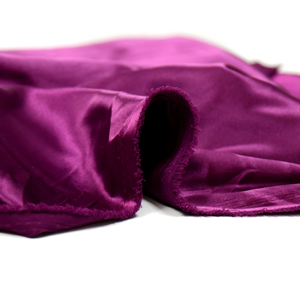 Satin Polyester uni aubergine - Image 3
