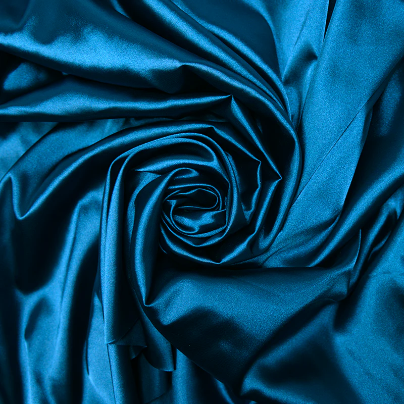 Satin Polyester uni bleu canard - Image 2
