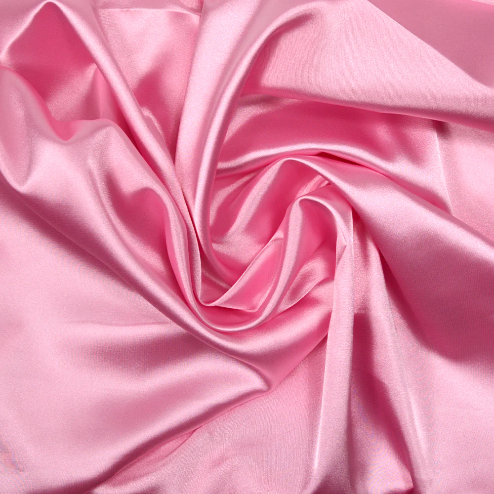 Satin Polyester uni rose clair - Image 2