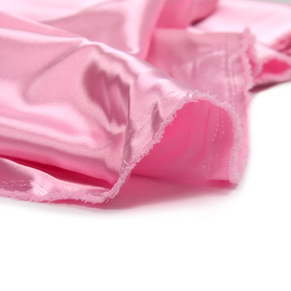 Satin Polyester uni rose clair - Image 4