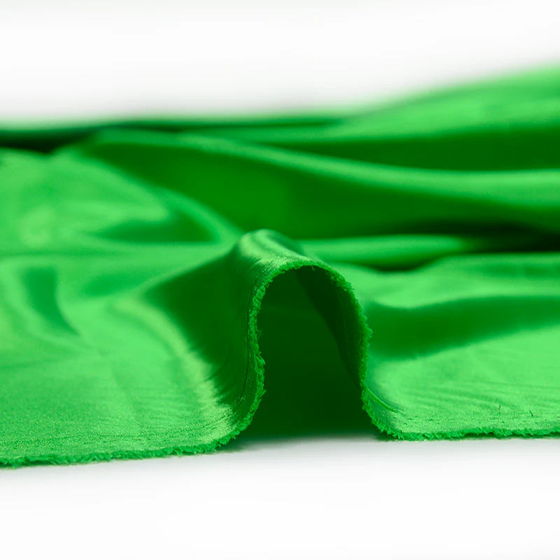 Satin Polyester uni vert prairie - Image 3