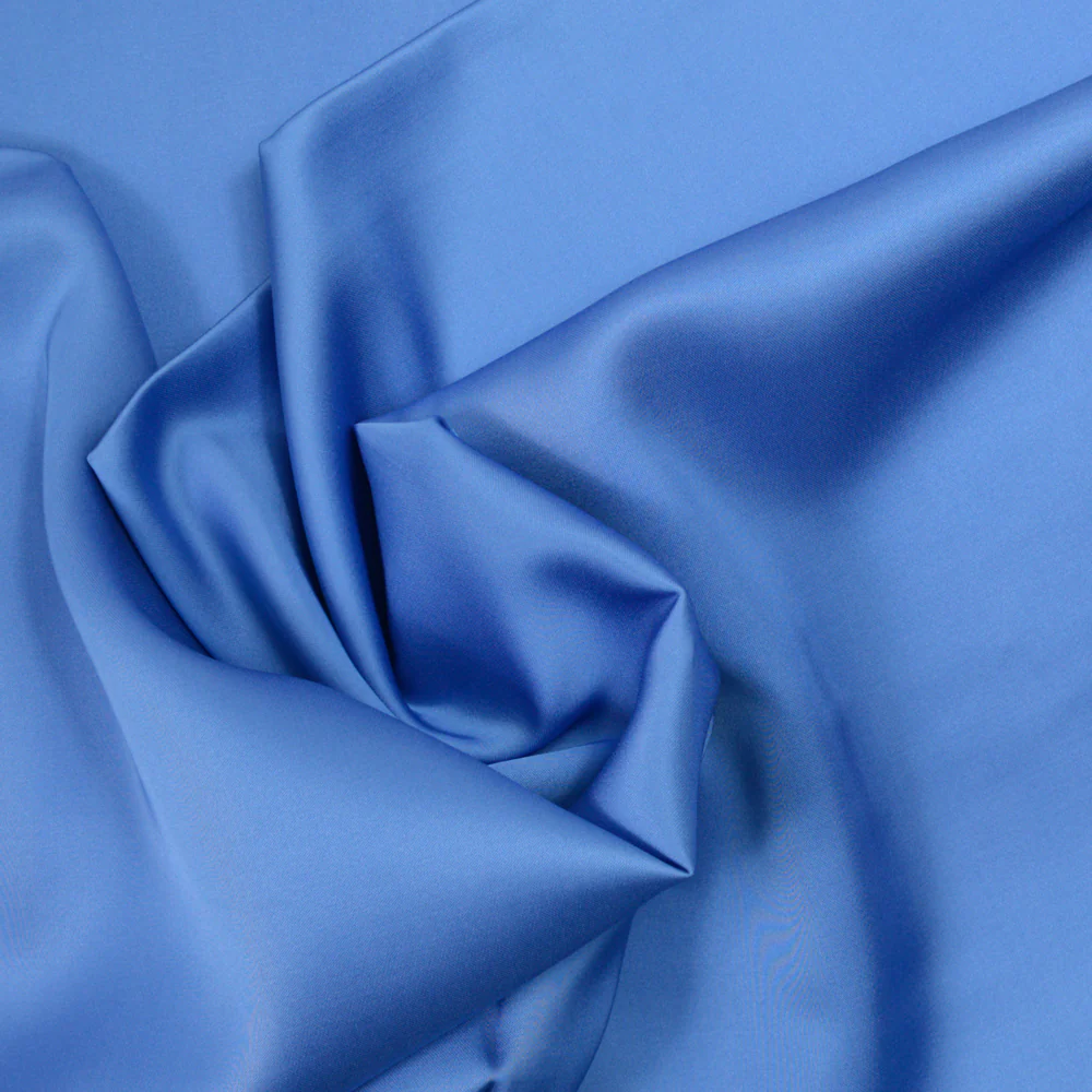 Satin viscose bleu charrette - Image 2