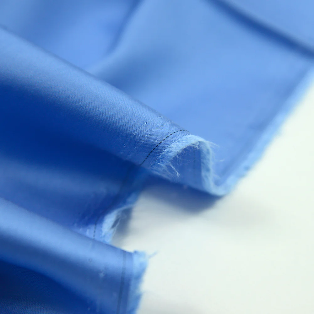 Satin viscose bleu charrette - Image 3